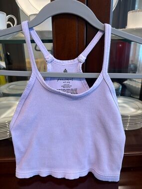 Free People Lilac Ribbed Cropped Cami